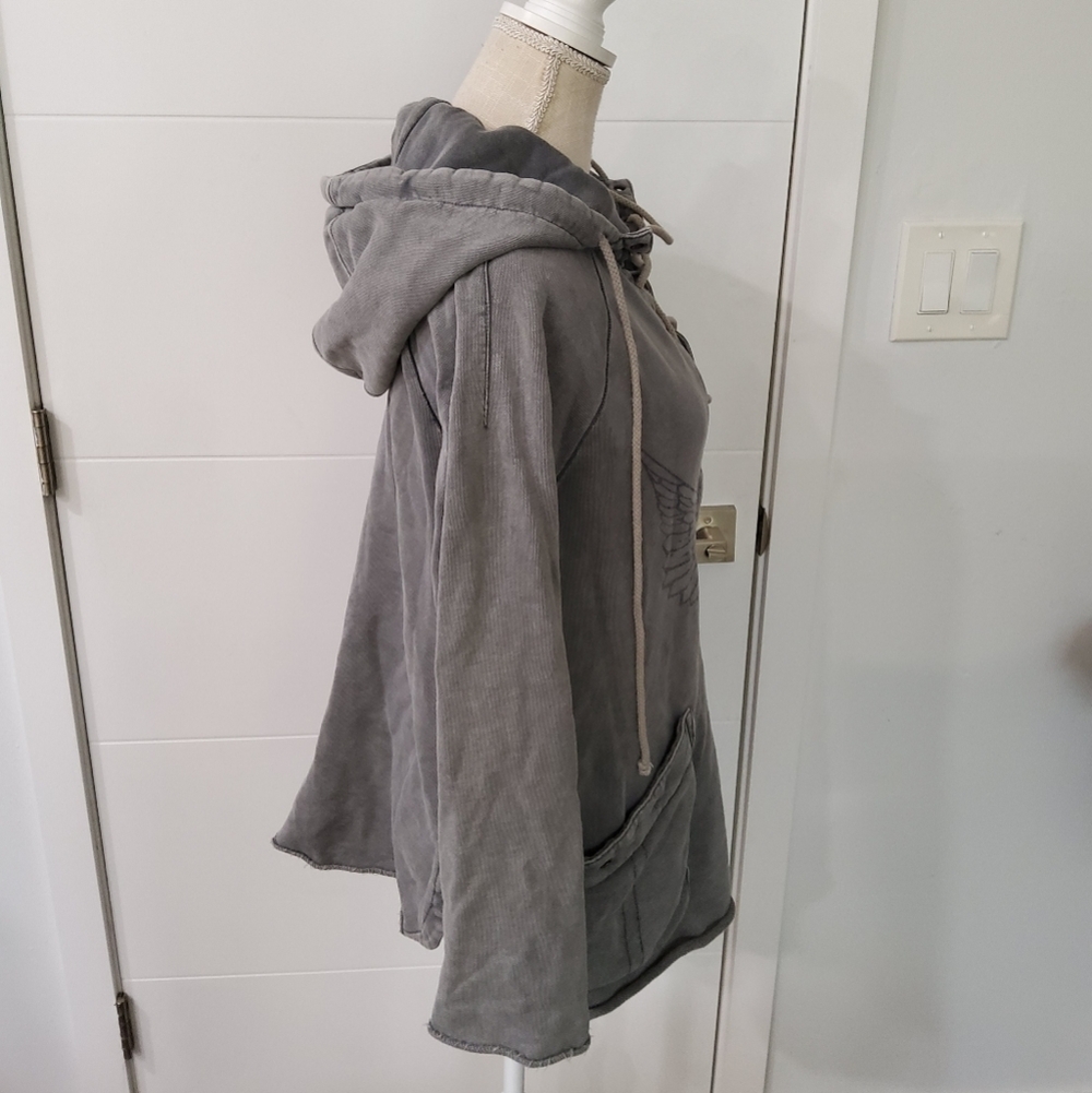 Free People We The Free Lace-Up Hooded Pullover Size M - Picture 6 of 16